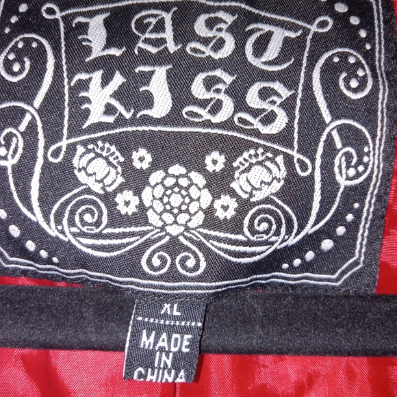 LAST KISS RED FAUX MOTO LEARGER JACKET SIZE XL - Picture 3 of 3